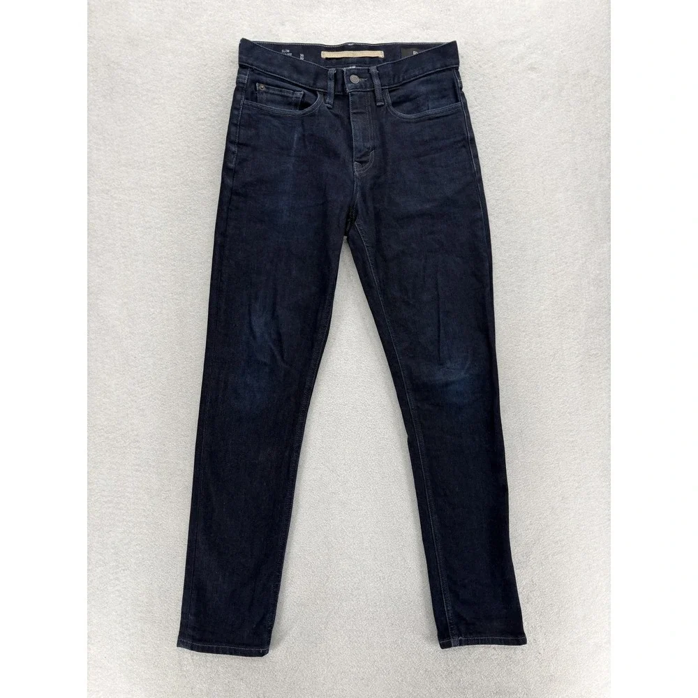 Banana Republic Travel Jeans Mens 30x32 Blue Dark Slim Tapered Stretch Denim